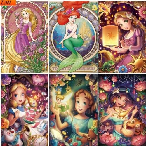 Diamond Painting 5D DIY Princess Series Embroidery Applique Diamond Embroidery Handmade Artist Home Decoration Gift Disney