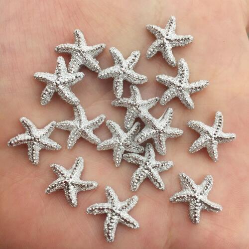 90pcs Cute Resin Silver Star Flatback Rhinestone Applique DIY Wedding Scrapbook Ornament Crafts SF906