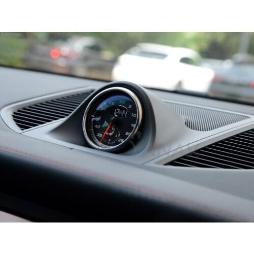 Car Stopwatch For Porsche Macan 2014-2020 Interior Center Dashboard Clock Compass Time Electronic Meter Clock Accessional Chrono