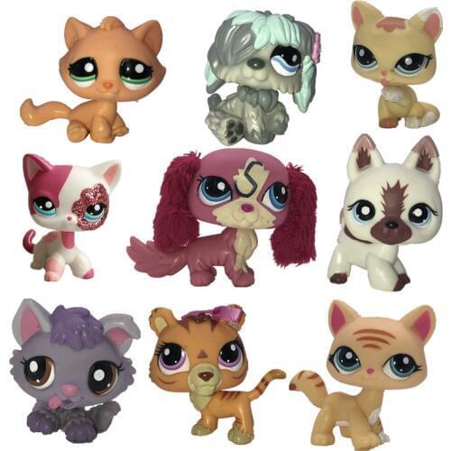 Free Shippin Original cute toys Lovely Pet shop animal Pet ca braid dog cat pet action figure littlest doll Little gift girl toy