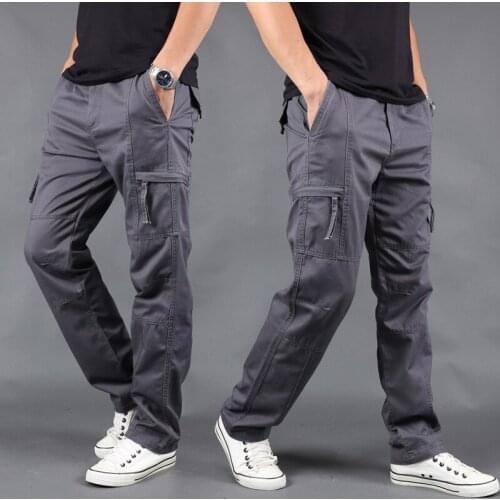 Casual Mens Cargo Pants Mens Multi Pockets Military Large size 4XL Tactical Pants Men Outwear Army Straight slacks Long Trouser