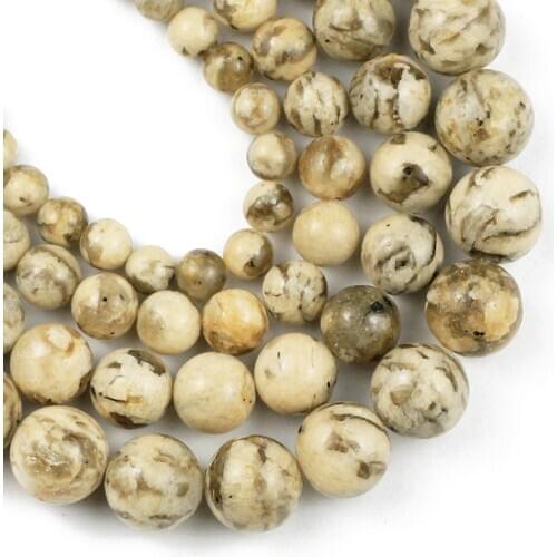 YHBZRET Natural Feldspar Stone Beads 6/8/10/12MM Round Loose spacers beads for Jewelry bracelets necklace making DIY Accessories