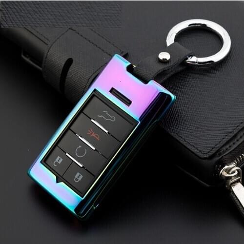 Zinc Alloy+Leather Car Key Cover Cases Remote FOB For Cadillac Escalade SRX XTS ATSL SLS CTS STS ATS BLS Key Case Keyless Entry