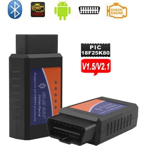 Pic18F25K80 Chip Elm327 Obd2 Scanner Elm 327 V1.5/V2.1 Bluetooth Code Reader Auto Diagnostic Scanner Tool Made For Android