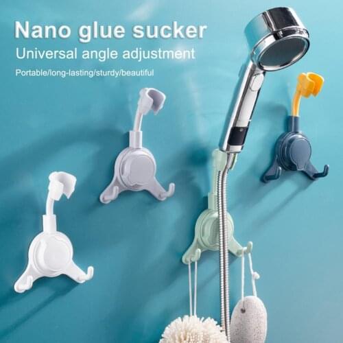 Bath Head Holder Nail-free 360 Degrees Tilted ABS Suction Cup Shower Bracket for Washing Room