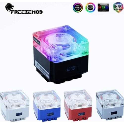FREEZEMOD Compute Cooling PC Water Cooler Mute Pump PWM Intelligent Flow 800L/H VA LCD Temperature Sense RGB Light. PU-FS4M-P