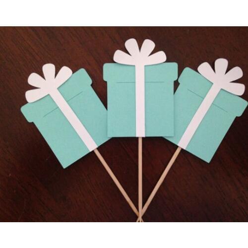 Glitter gift boxes Cupcake Toppers Engagement Party Bachelorette birthday Wedding Bridal Shower Night food picks