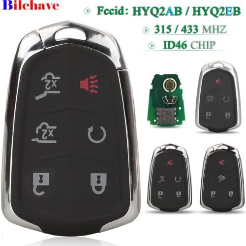 Bilchave 4/5 Buttons 315/433MHz ID46 Smart Remote Control Car Key HYQ2AB HYQ2EB For Cadillac ATS XTS ATSL SRX XT5 CTS ATX CT6