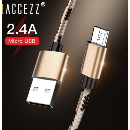!ACCEZZ Micro USB Cable Android For Samsung S6 S7 Xiaomi Redmi Note 5 Pro LG 2.4A Mobile Phone Fast Charge Data Wire Cables