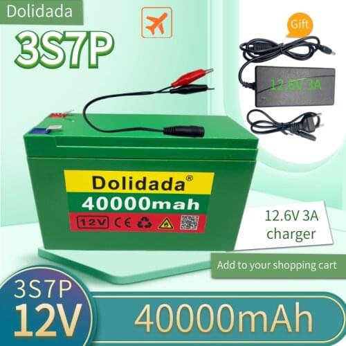 3S7P lithium battery pack 12v40Ah18650 sprayer booth battery lamp with access control audio rechargeable power battery BMS