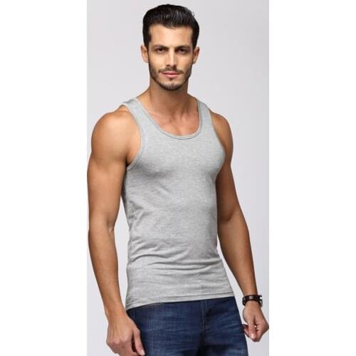 2021Summer Mens Running Vest Modal Round Neck Tight Running Fitness Training Suit Corset Top Sports Vest Men Gym Tank Top