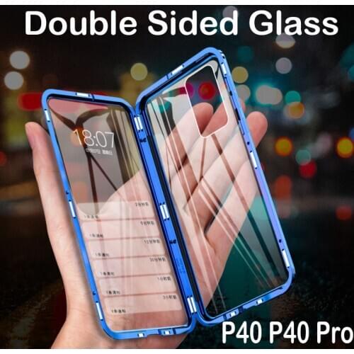 Coque Magnetic Case For Huawei P40 Pro 5G Mate 40 Honor Note 10 X10 MAX 9X lite 8X MAX Nova 8 7 SE V40 Metal Bumper Glass Cover