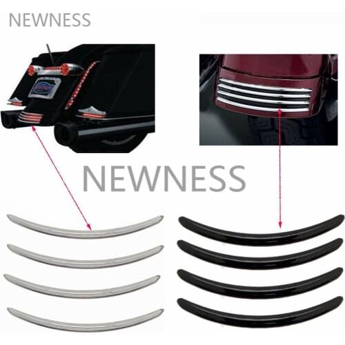 Moto Chrome Smooth Rear Fender Accent Trims For Harley 2006-2017 Touring Street Road Glide Customs Special FLHX/I FLHXS FLTRX