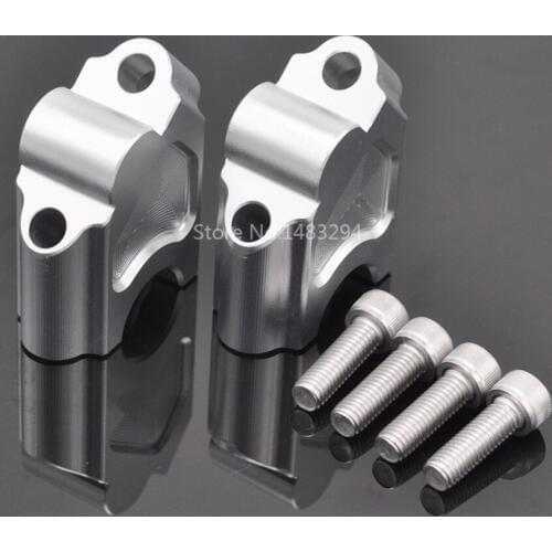 Motorcycle Chrome Curved 45 Degrees Handlebar Risers & Clamp Upgrade Adapters Fit For BMW F700GS 13-17 F650GS 08-17