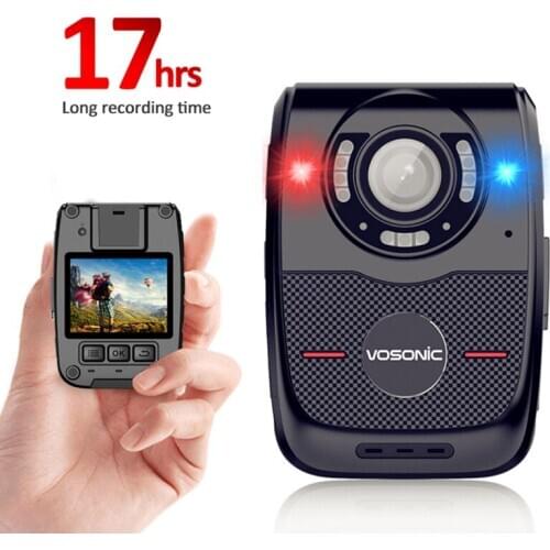 Body Worn Camera 1080P,Portable Multi-Function IR Night Vision Body Mounted Cam DVR Video for Police Officers, Security Guards