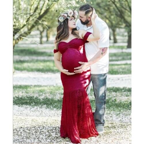 New 2020 Maternity Lace Dress Maternity Photography Props Dresses Sexy Maxi Dress Elegant Pregnancy Photo Shoot Pregnant Clothes