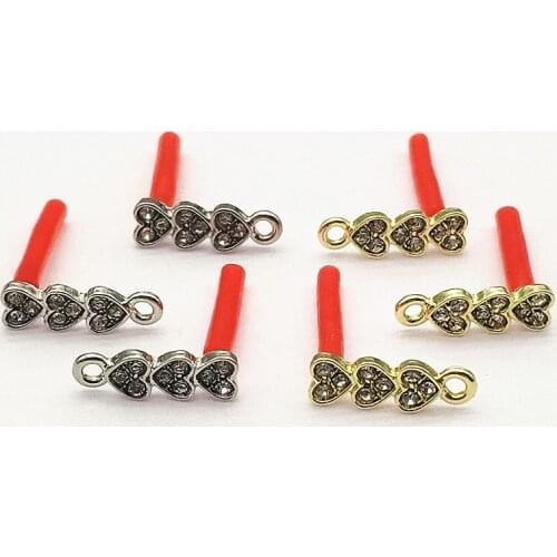 New arrival! 15x5mm 100pcs Rhinestone Heart Ear Stud for Handmade Earring DIY Parts Jewelry Accessories Findings & Components