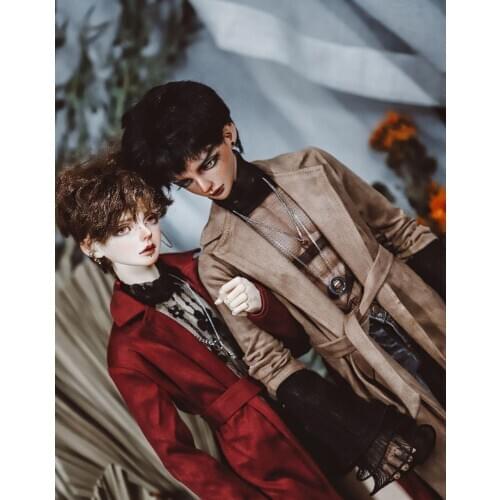 BJD doll clothes Suitable for 1/3 1/4 size Uncle Size long trim trench coat jacket belt with 3 colors for dollaccessories