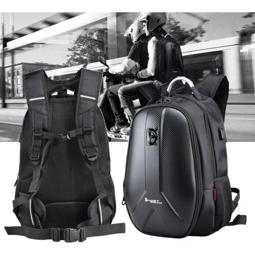 Perfeclan Motorcycle Helmet Backpack Racing Luggage Hard Shell Shoulder Bag