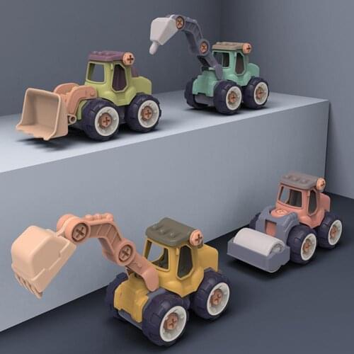 Minuature Truck Loading Unloading Plastic Assembly Engineering Car Set for Boy