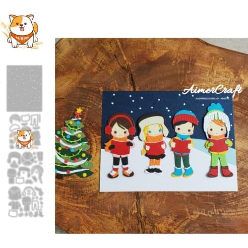 Singing Poetry Boy Girl Metal Cutting Dies Mold Scrapbooking Stencil DIY Embossing Craft Die Cuts Card Making New Dies For 2021