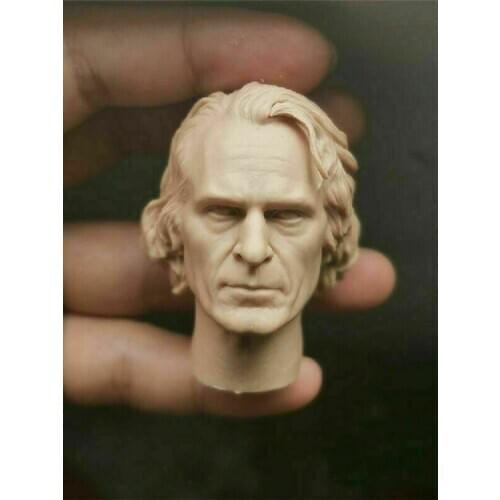 1/6 Scale Joker Man Head Carved Joaquin Phoenix Head Sculpt Model Fit 12"Muscle Body