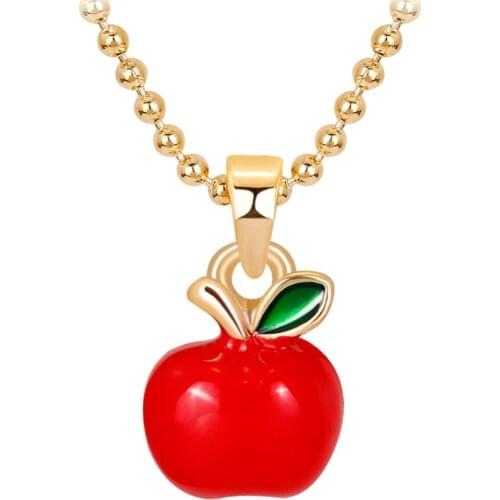 Christmas Necklace Jewelry Red Apple Pendant Necklace Fashion Luxury Alloy Womens Necklace 2019 New Year Gift