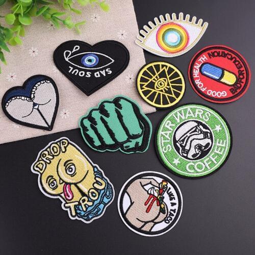 Blast Space Rocket Badges Iron On Patches Embroidery Cloth Patch Applique Clothes Clothing Sewing Supplies Decorative