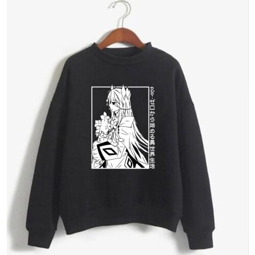 Hot Anime Re:Zero Cosplay Print Sweatshirt Hoodie Anime Personality Emilia Men Women Fashion Autumn Spring Clothes