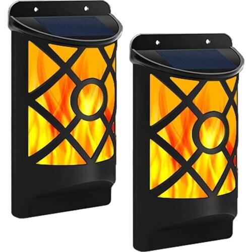 Solar Flame Lights Outdoor Flickering Flame Wall Lights Outdoor Solar Spotlights Landscape Decoration Lighting Dusk to Dawn Auto