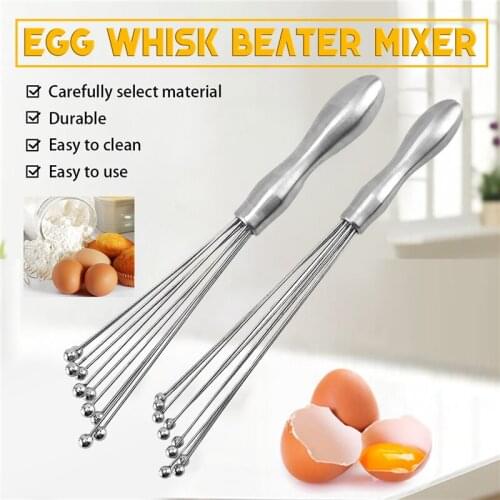 Sainless Steel Eggs Whisk Mini Eggs Beater Ball Mixer Manual Hand Mixer Cooking Egg Stirrer Kitchen Accessories Egg Tools J50
