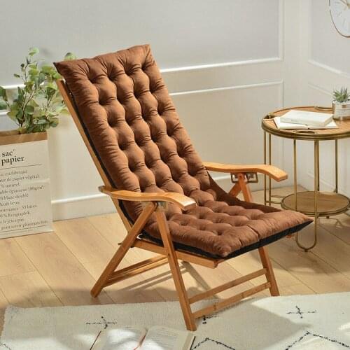 Four Seasons Thicken Deck Chair Cushion Crystal Velvet Double Color Seat Mat Backrest Throw Pillow Decoration Household