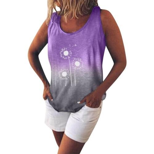 Women-clothing Summer Ladies Sleeveless Printed Vest Tank Tops Blouse Tops Clothes cruella y2k summer sale haut femme été 2021