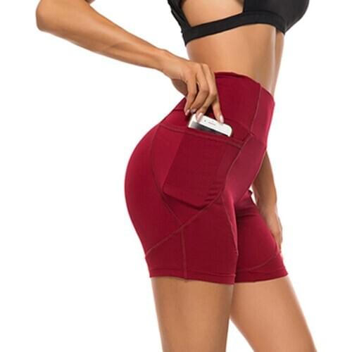 Women Yoga Shorts New Summer Casual High Waist Fitness Shorts High Quality Solid Color Stitching High Waist Sports For Feminino