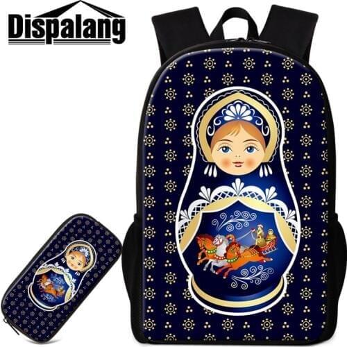 2 in 1 set School Bags for Girls 3D Cartoon Mochilas Escolares Children Schoolbag Compact Sublimation Backpack with Pencil Case