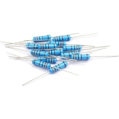20pcs 1W Metal film resistor 1% 1R ~ 1M 2R 10R 22R 47R 100R 330R 1K 4.7K 10K 22K 47K 100K 330K 470K 1 2 10 22 47 100 330 ohm