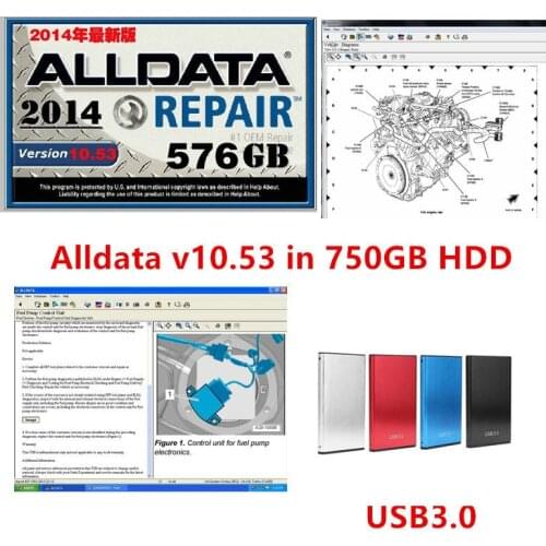 2020 Auto Repair Alldata Software 2014 All data 10.53 car software data in 750GB HDD usb3.0 for cars trucks fit win 7/8/10/xp