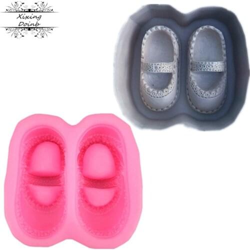 3D baby shoes silicone mold soft candy cake baking resin clay candy chocolate soap mold cake decoration tool
