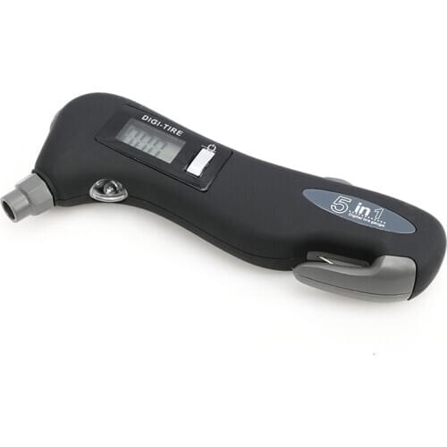 5 in 1 Multifunctional Digital Tyre Pressure Gauge with Safety Hammer for Automotive