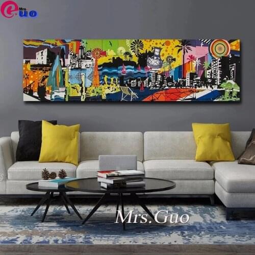 5D DIY Diamond Embroidery Cartoon Abstract City Landscape Full Diamond Painting Graffiti Art Rhinestone Mosaic Kit Home Decor