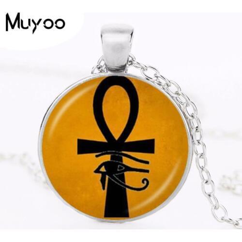 Ancient Eye of Horus Ra Ankh Necklace Cross of Life Pendant God Egypt Amulet Necklace Ward off Evil Spirit Mummy Egyptian HZ1