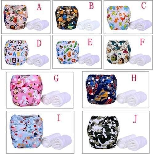 FREE SHIPPING----Baby Accessories Baby Boy/Girl Diaper Nappies 100%Cotton Washable Super Absorbency Diaper + 2inserts Suit 1pcs