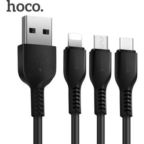 HOCO Mobile Phone Cables For iPhone 12 Type-c / Micro USB Data Charger Wire Cord Fast Charging Cable For Samsung A51 A71 S20 S21