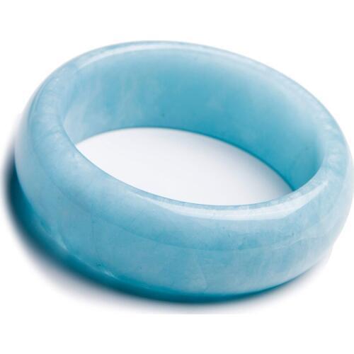 Genuine Natural Blue Ocean Gems Stone Round Bangle Bracelet Mothers Gift Women Lady Charm Bangle Inner Diameter 60mm