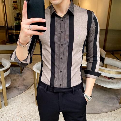 Falling Sense Shirt Mens Long-sleeved Spring Korean Self-cultivation Business Casual Shirt Trend Personality Mens Clothing