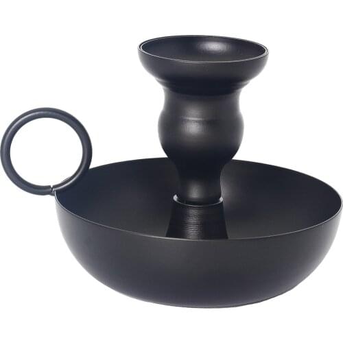 Black Retro Wrought Iron Taper Candle Holder,Cone Candelabrum Candlestick Holder