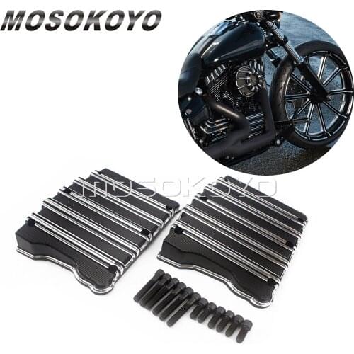 CNC 6061 T-6 Top Rocker Box Cover Guards For Harley Touring Dyna Low Rider FLD FXD Softail Slim Fat Boy w/ Twin Cam 1999-2017