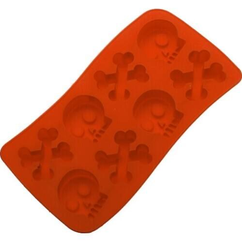 Skull Crossbone Ice Cube Mold Maker Tray - Red