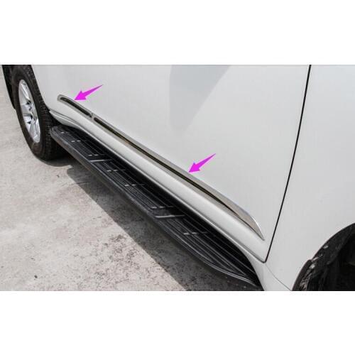 Car ABS Side Door Body Molding Streamer For Toyota Prado FJ150 2014 2015