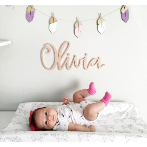 Nursery Name Sign for Baby Wooden Letters Kids Baby Room Personalized Hanging Name Baby Shower Gift Custom Nursery Name Sign